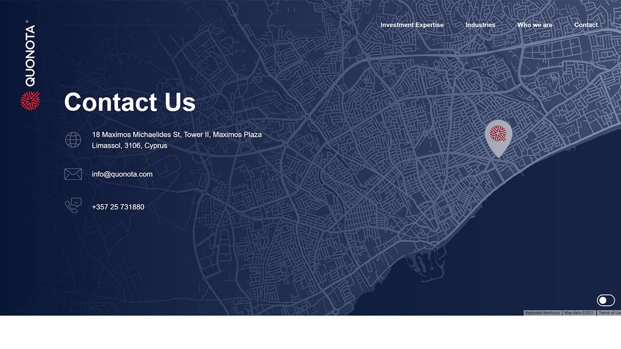 Quonota Contact Us Page